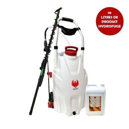 Pulverisateur électrique PRO SPRAYER PHOENIX 2 Batteries + Perche Télescopique 5,4 mètres + Produit Hydrofuge 10 L